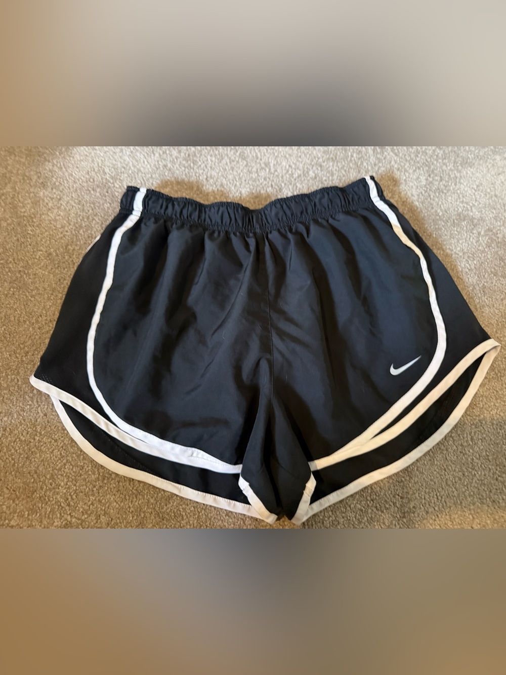 Nike Black Women's Athletic Shorts with White Trim